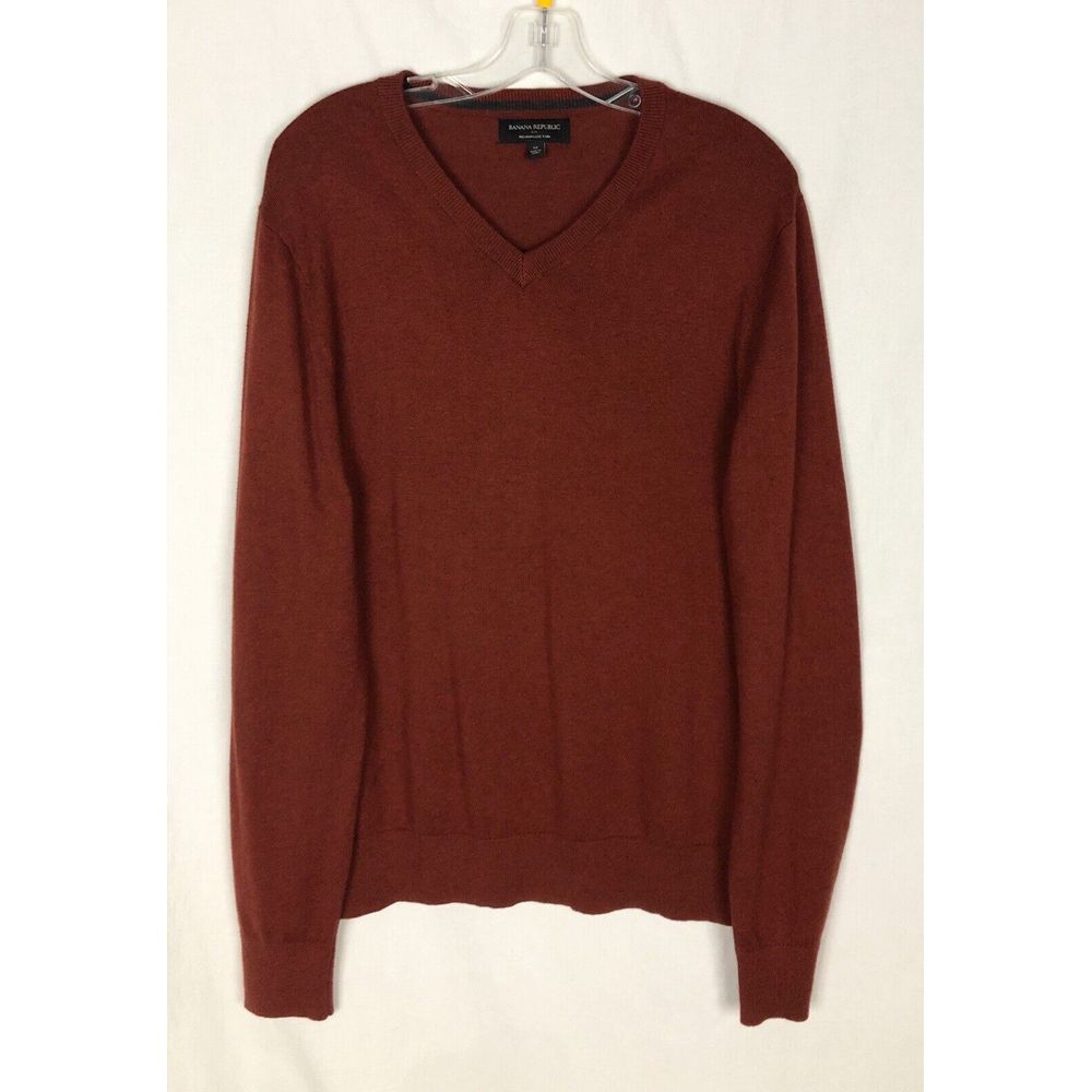 Banana Republic Sweater Mens Brick Premium Luxe Yarn Long Sleeve Knit Size M
